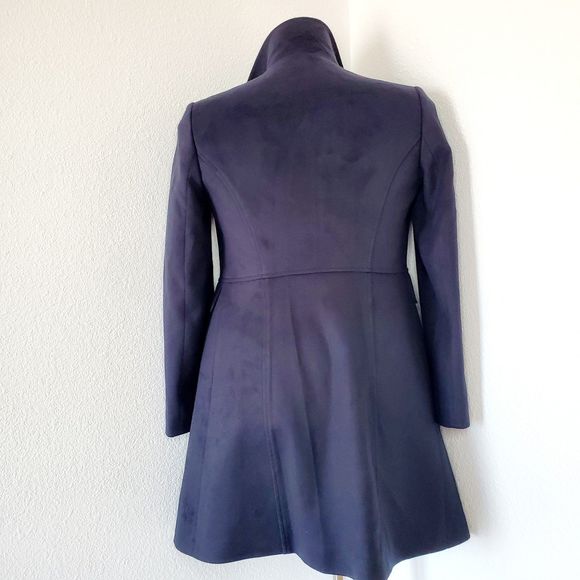 Journey Navy Blue Pea Coat Spring Fall Jacket Casual Made in Turkey SZ S /US 4 - Picture 4 of 12